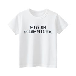 27KIDS - 純棉短袖上衣-MISSION-米白