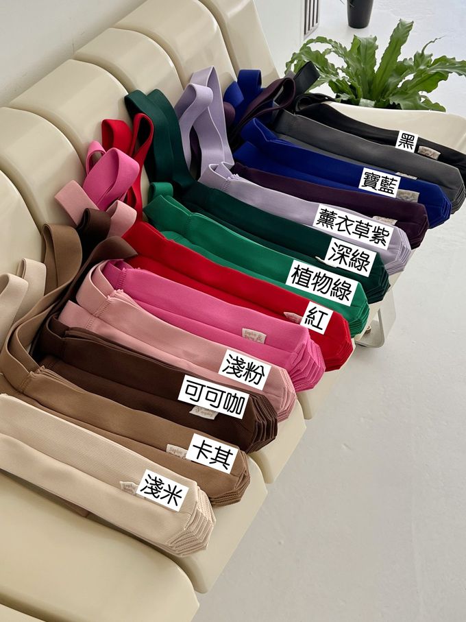 韓國 SOPHIENBONNE - 素色彈性針織褶手提/肩背包-紅 (M)