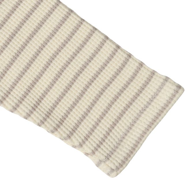 akachan honpo - 長袖兔裝-橫紋-米白色