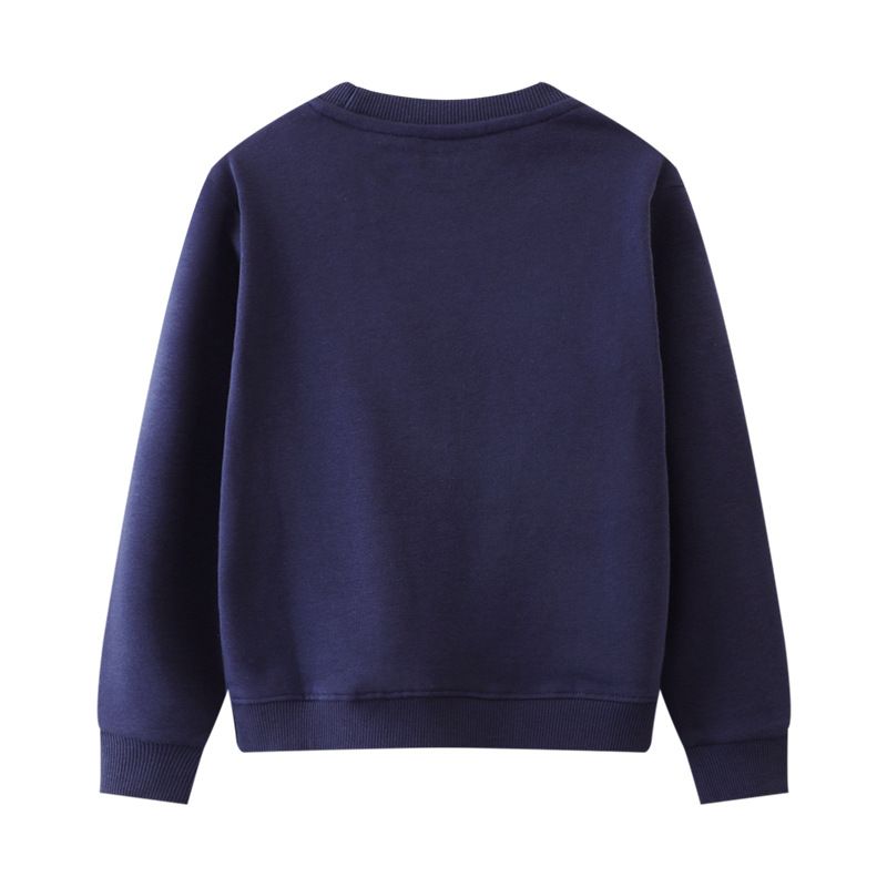 Jumping meters - 棉質圓領長袖上衣/大學T-彩虹雨-深藍色