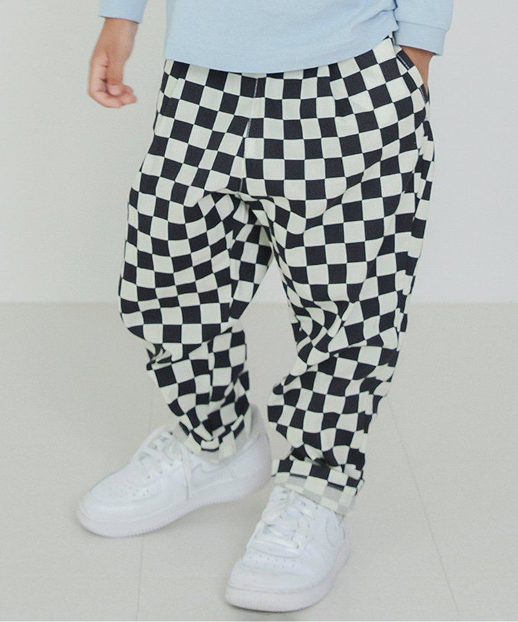 日本 BREEZE - 挺版廓形印花主廚褲-變形蟲-黑