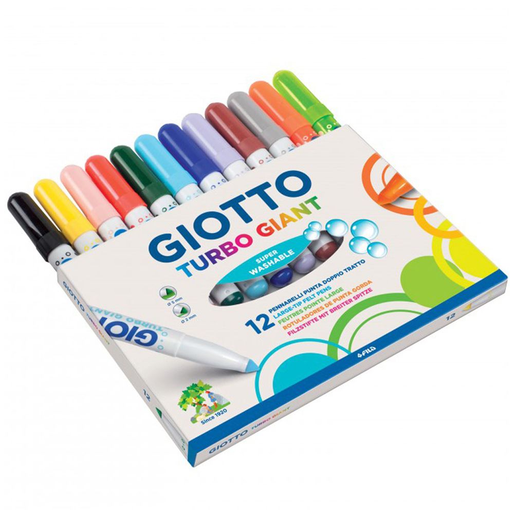 義大利GIOTTO - 超好洗粗細雙效彩色筆(12色)