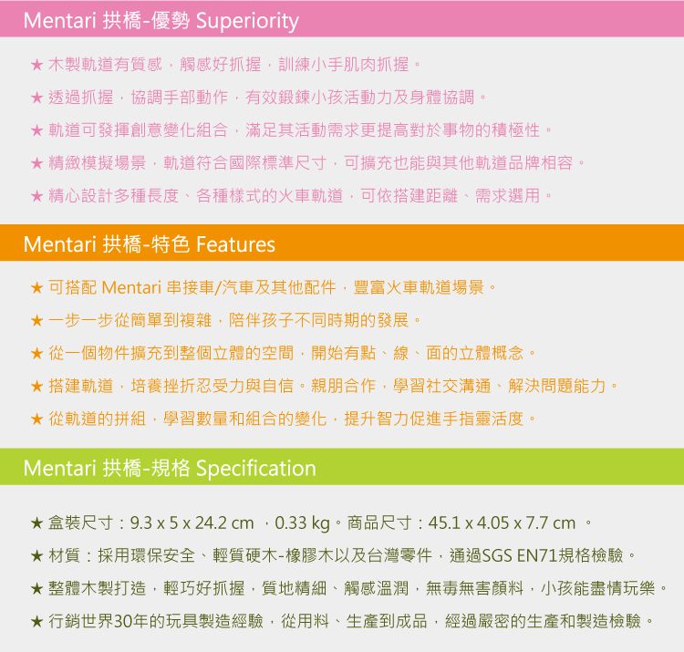 台灣 Mentari - 拱橋(軌道配件)