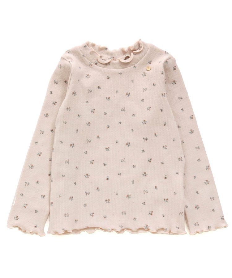 日本 apres les cours - 木耳領舒適彈性長袖上衣/內搭-米杏