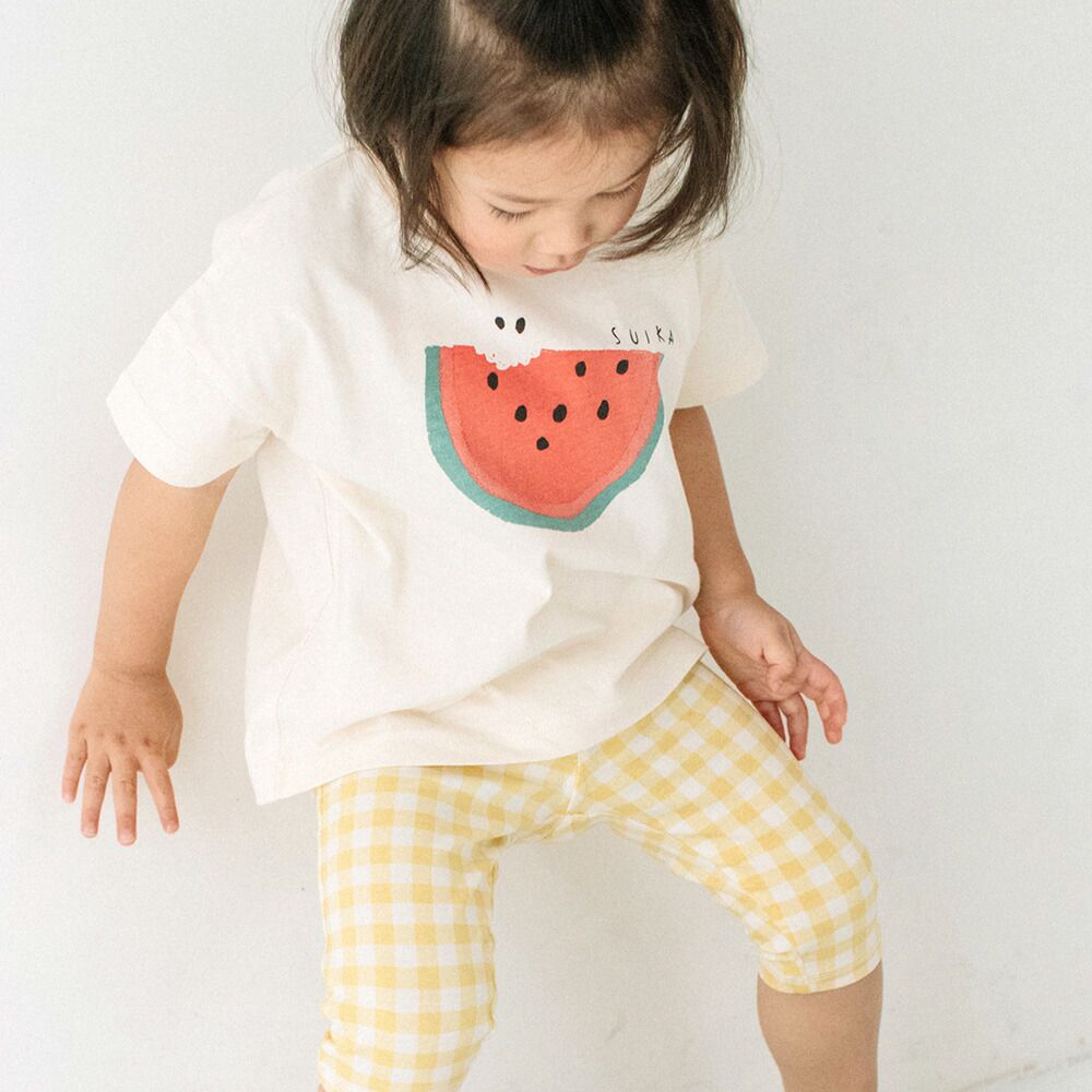 日本 ma lalumiere store - 百搭印花圓領短袖上衣-瓢蟲-淺綠