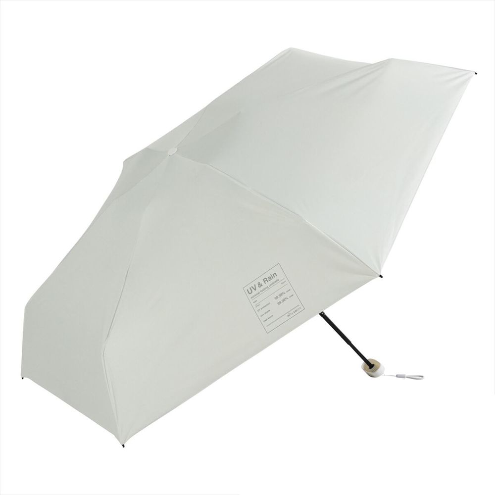 日本 nifty colors - 極小巧15cm 抗UV輕量 晴雨兩用折疊傘(遮光遮熱款)-白 (直徑89cm/224g)-99.9%