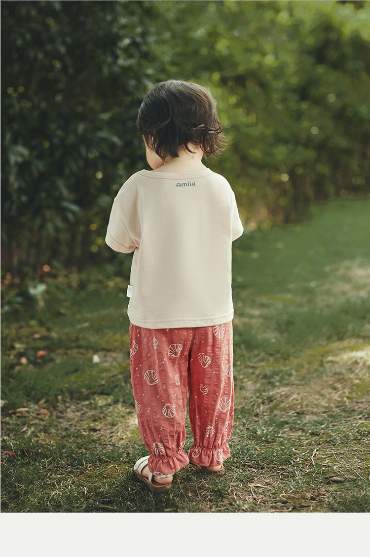 寬鬆束口防蚊褲/空調褲-杏色