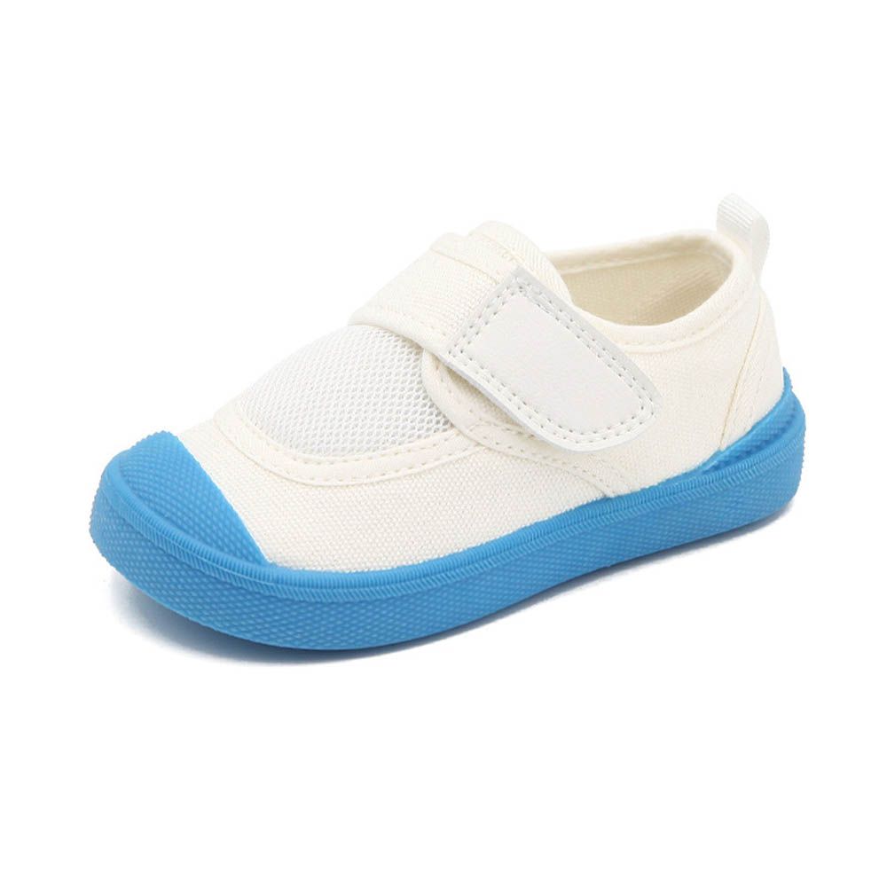 防撞安全止滑網眼拼接帆布鞋/室內鞋-藍色