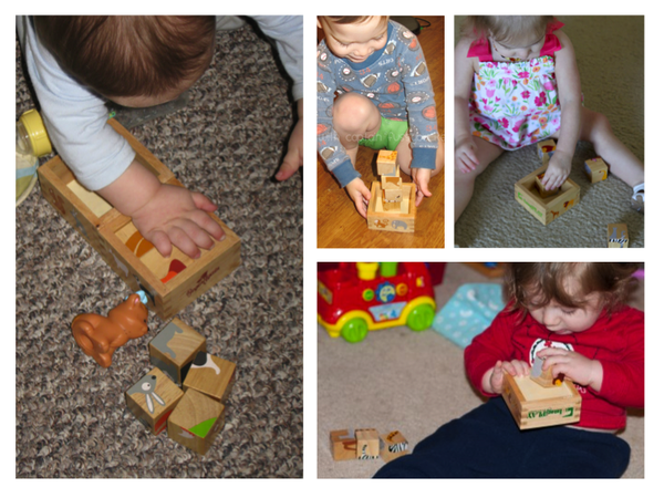 美國 Begin Again - 木質正方立體動物拼圖-小庭院