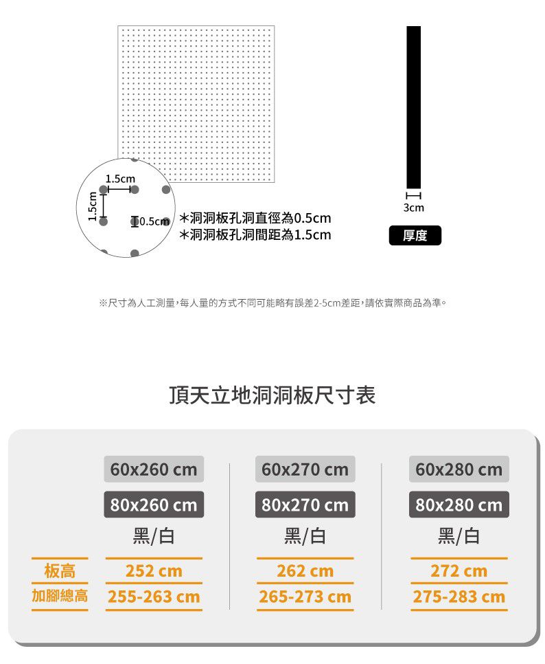 完美主義 Peachy Life - inpegboard 頂天立地洞洞板80X280-白色