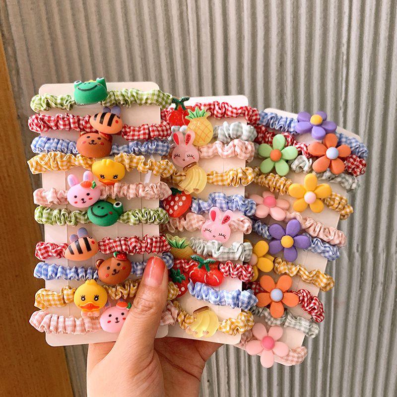 可愛彈性不傷髮大腸圈(10入組)-繽紛蜜蜂-不含紙卡