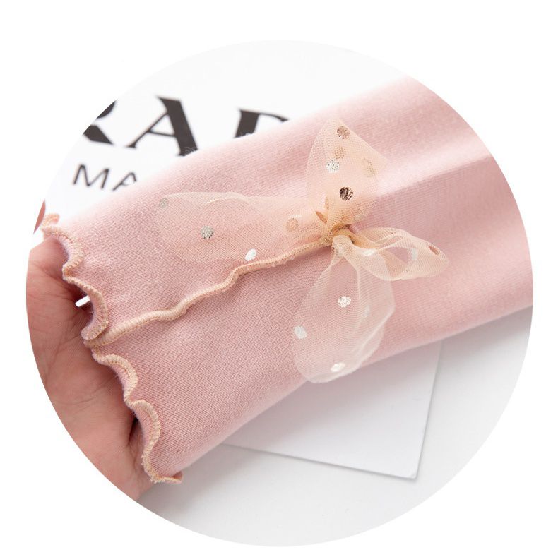 FANMOU - 唯美風木耳邊內搭褲-蝴蝶結-黑色