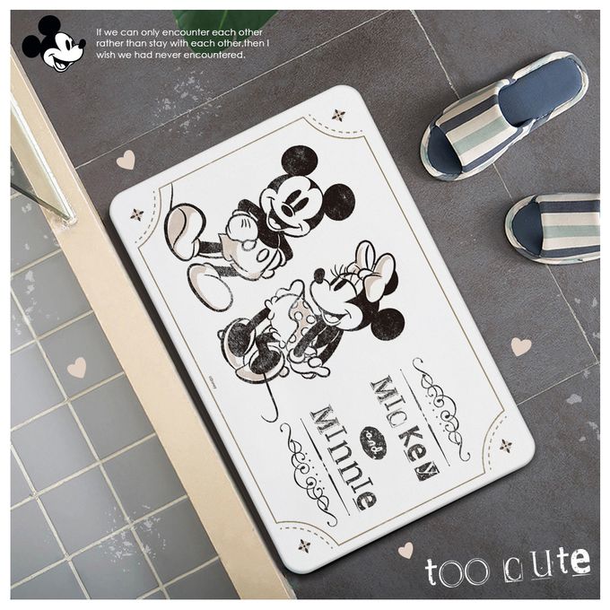 收納王妃 - 迪士尼 Disney復古系列【榛果奇奇蒂蒂】軟式珪藻土吸水地墊 浴室地墊 腳踏墊 吸水墊60X40X0.5cm