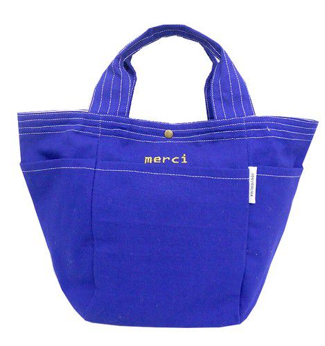 日本 Chepeli - 印度棉 刺繡手提帆布包/托特包-merci-黑 (25x37x16cm)