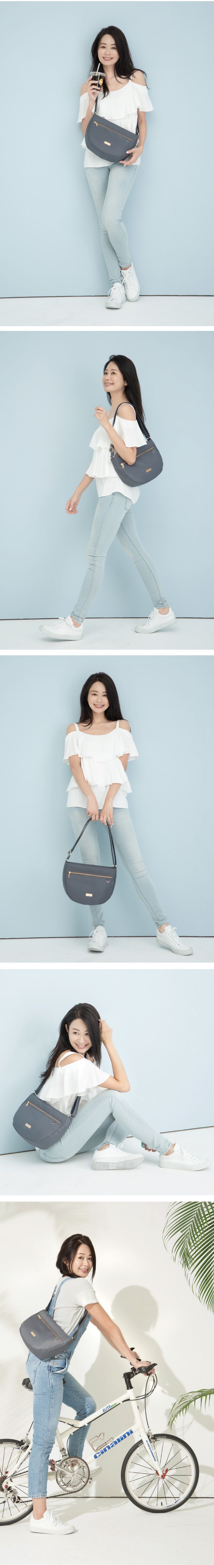 Zoila - 半月斜背包(煙燻灰)