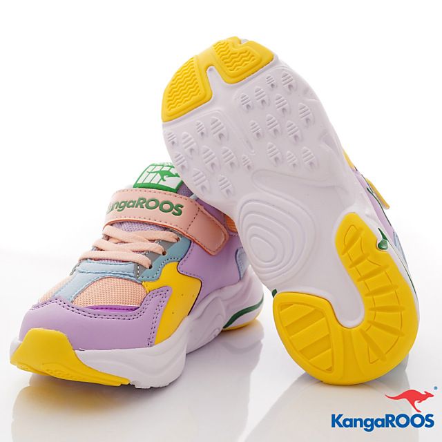 KangaROOS - 美國袋鼠 -兒童老爹鞋款童鞋(中大童段)-運動鞋-紫黃水藍