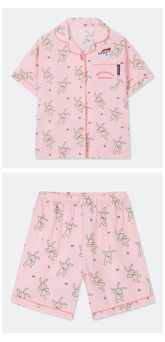 韓國童裝代購 - SPAO KIDS短袖睡衣套裝-卡通人物妮妮-粉