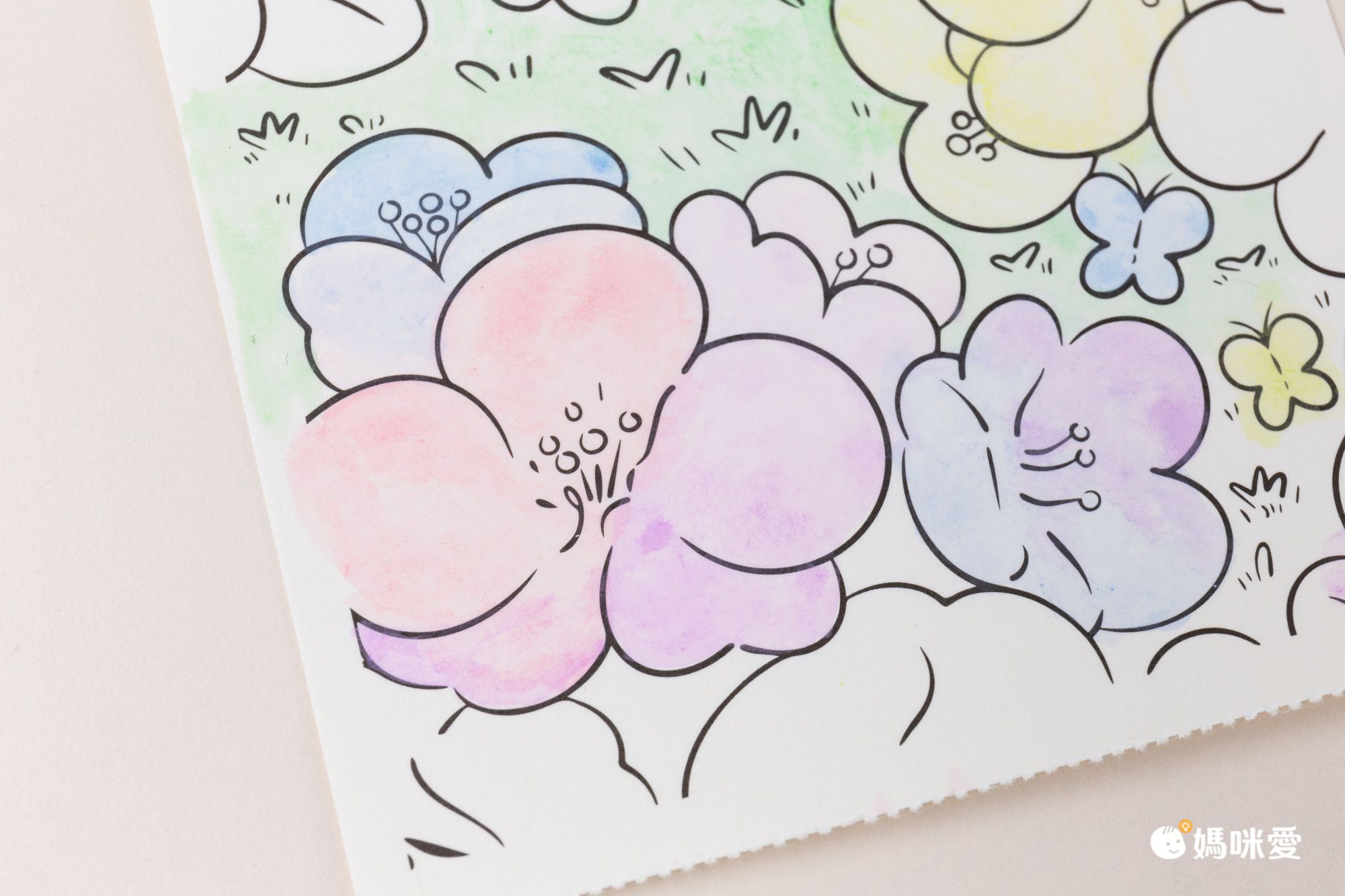 水彩繪畫塗鴉畫本(水彩畫紙款)-動物派對 (12.8x19.2cm)-12張塗鴉畫紙+一支水彩筆