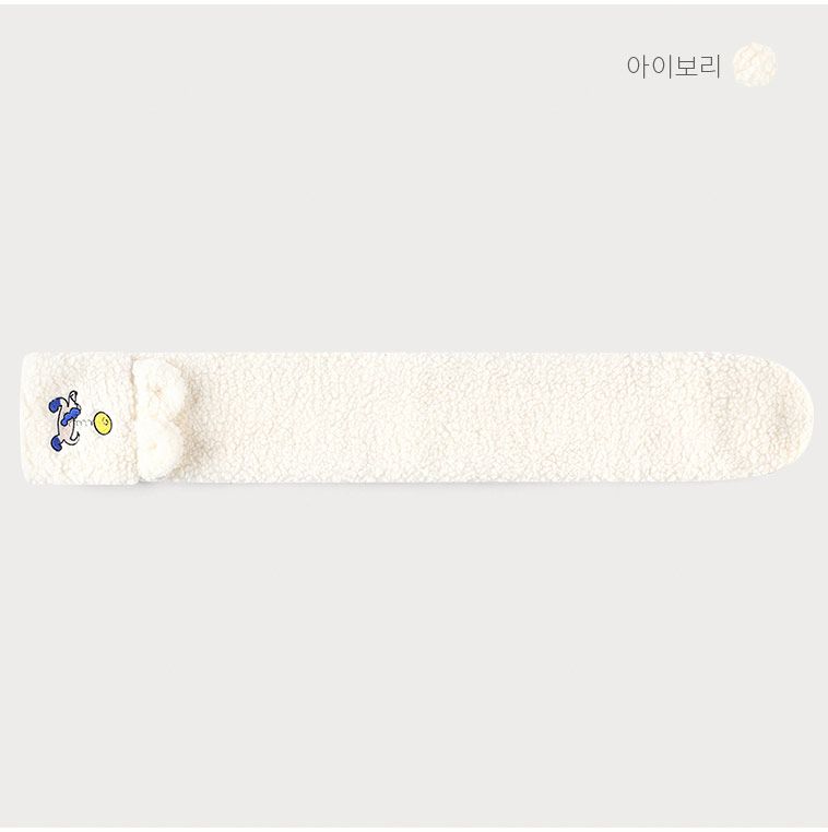 韓國 milk mile - 玩具狗狗搖粒絨圍巾-咖啡