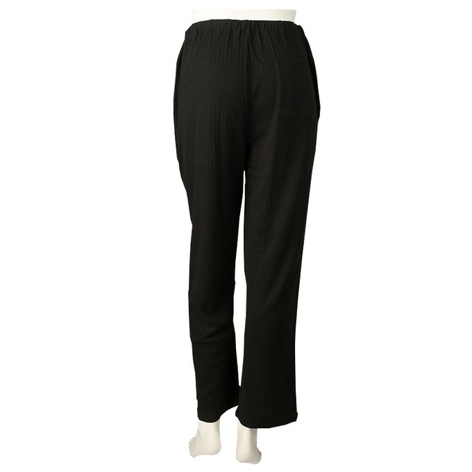 akachan honpo - 直筒羅紋褲-黑色