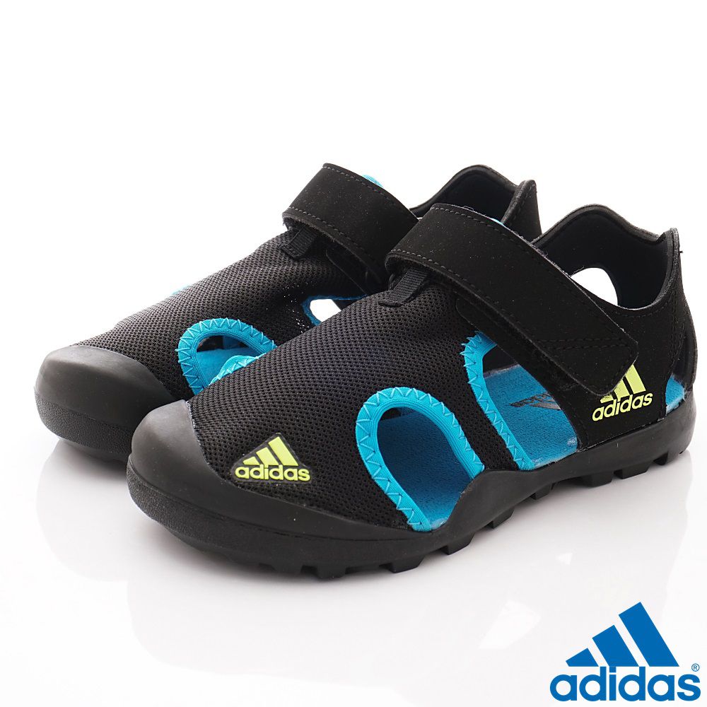 adidas - 愛迪達童鞋-護趾運動涼鞋(中大童段)-黑藍