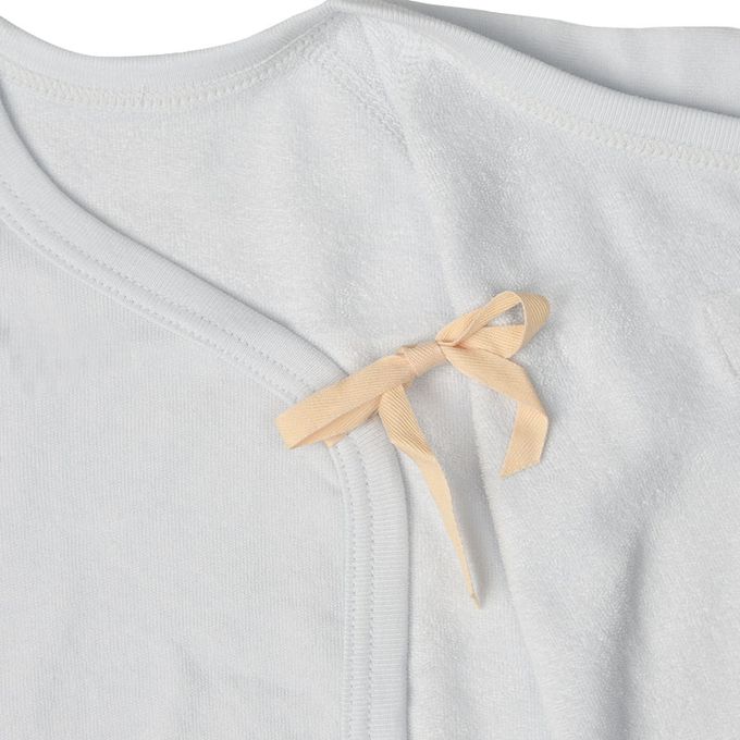 akachan honpo - 長袖新生兒內衣4件組-按扣款 毛圈布 火箭-淺藍色 (50~60cm)