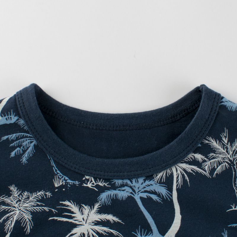 純棉短T-HK椰子樹-藍色