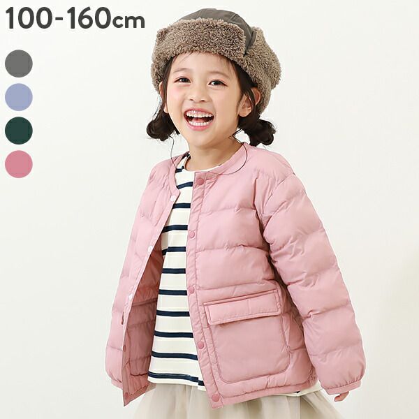 日本 devirock - 圓領大口袋輕量羽絨外套-炭灰