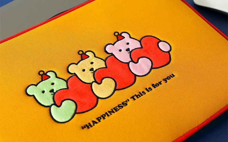 韓國 Daily Like - 防震電腦包-愛心果凍熊