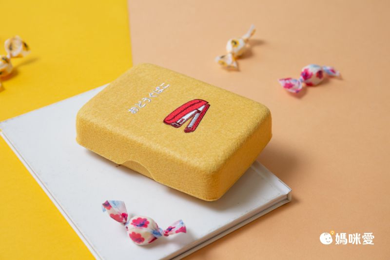 日本P+G design - 刺繡羊毛氈硬式掀蓋收納盒-膠帶