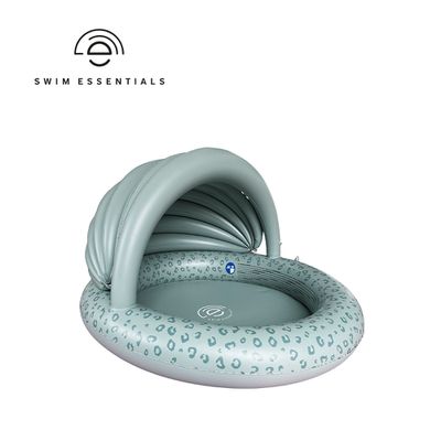荷蘭 Swim Essentials - 充氣戲水池 (直徑100cm)-森林小花豹(遮陽款)