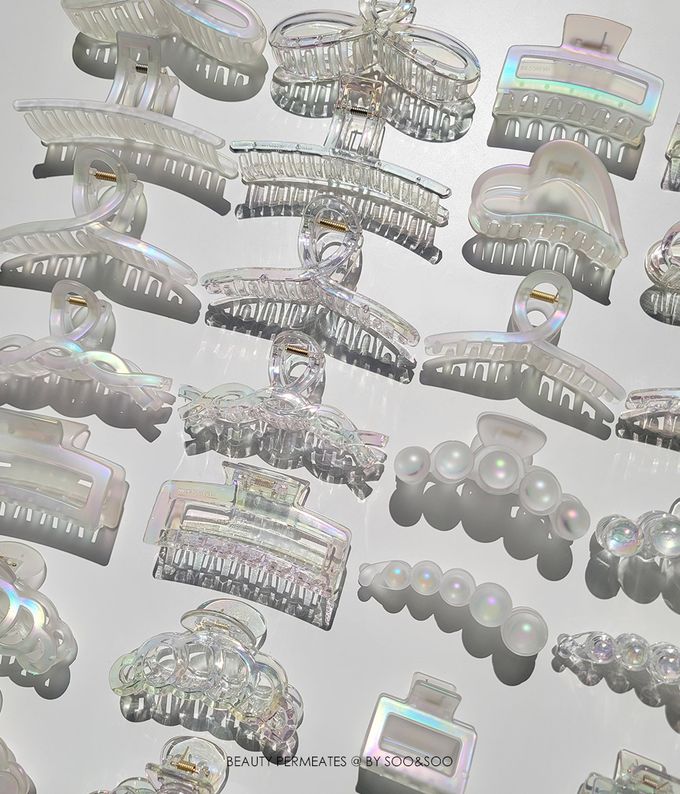 韓國 Soo&Soo - 歐若拉炫光髮夾-麻花捲-透明