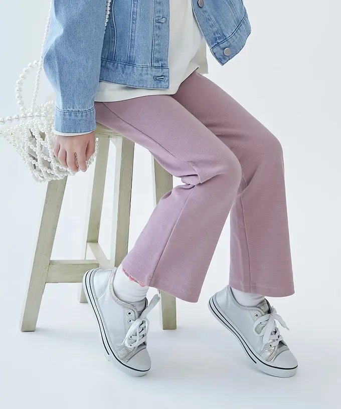 日本 devirock - [熱銷定番] 超彈力抗毛球小喇叭長褲-刷白藍