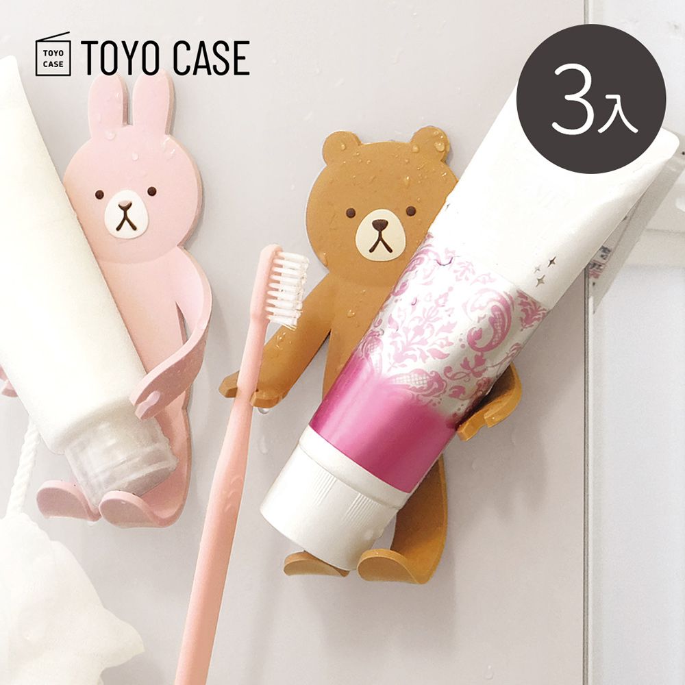 日本TOYO CASE - 動物造型可彎折磁吸式收納掛勾-3入-多款可選-熊