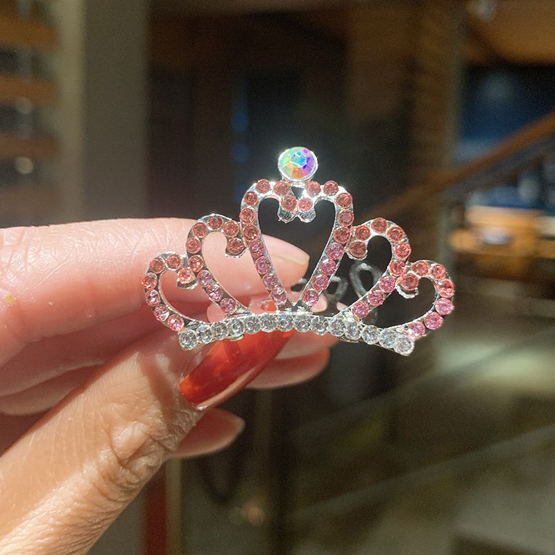 公主風水鑽髮梳簪/髮箍-彩色皇冠 (7.5x4.6cm)