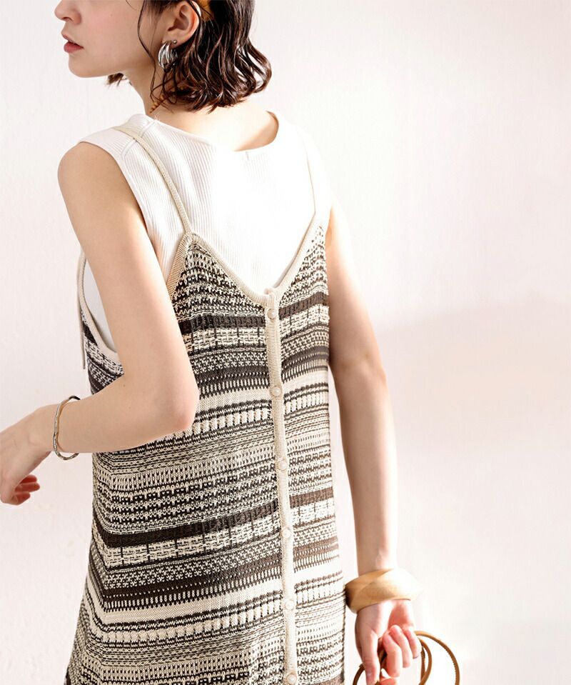 日本 Classical Elf - 2WAY日系針織長版吊帶罩衫-深灰