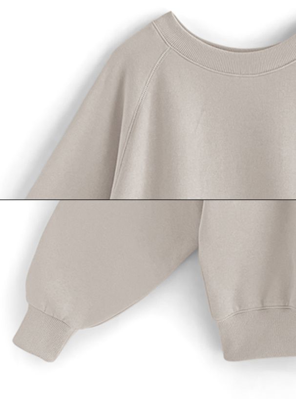 日本 GRL - 圓領內刷毛落肩長袖上衣-薰衣草 (F)