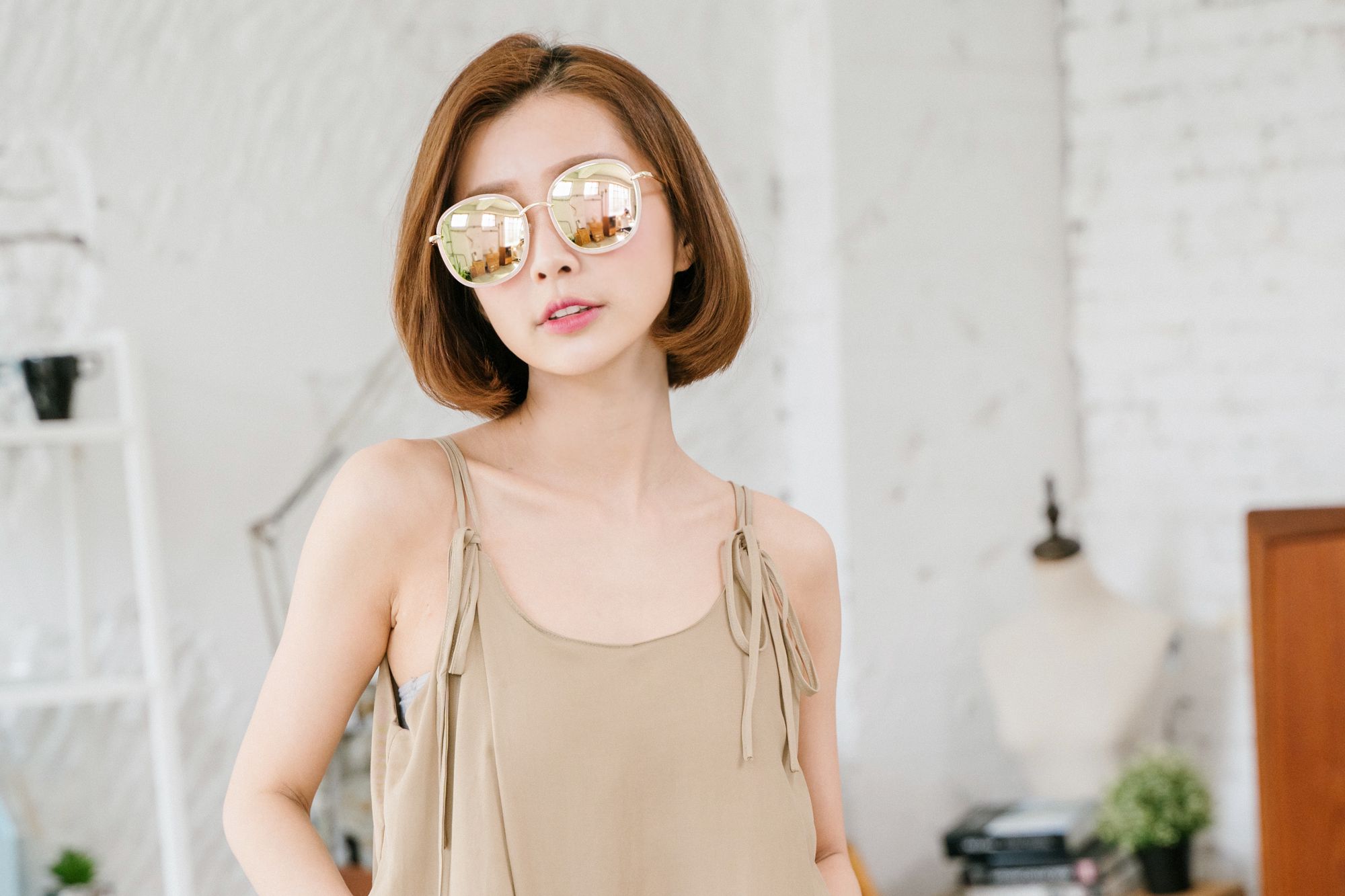 ALEGANT - 韓流微暈粉色水銀寶麗來偏光墨鏡│UV400太陽眼鏡