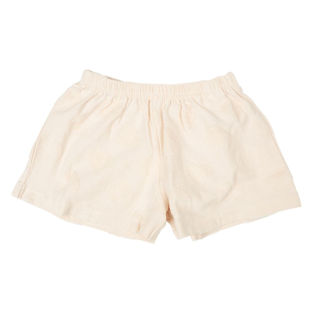 毛巾布緹花短褲-粉紅色