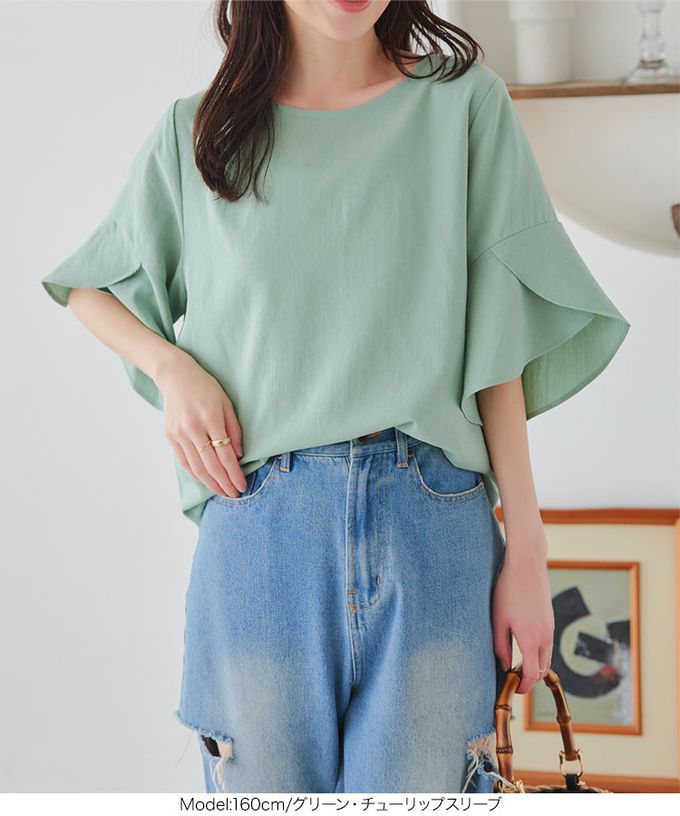 日本 Kobe Lettuce - 美型特色袖亞麻感上衣-白 (大寬袖)