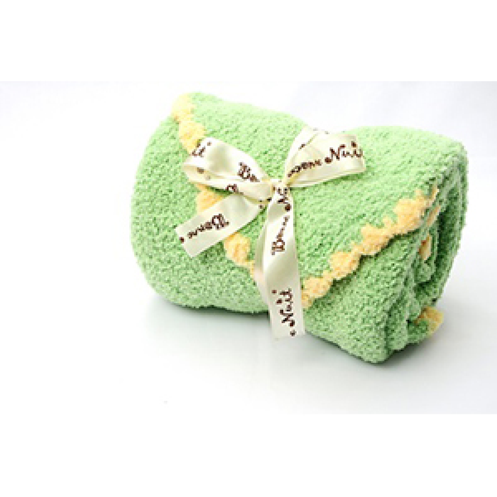 送子鳥寶寶毯-綠/黃色