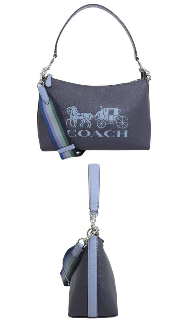 COACH - 馬車LOGO皮革兩用包-藍