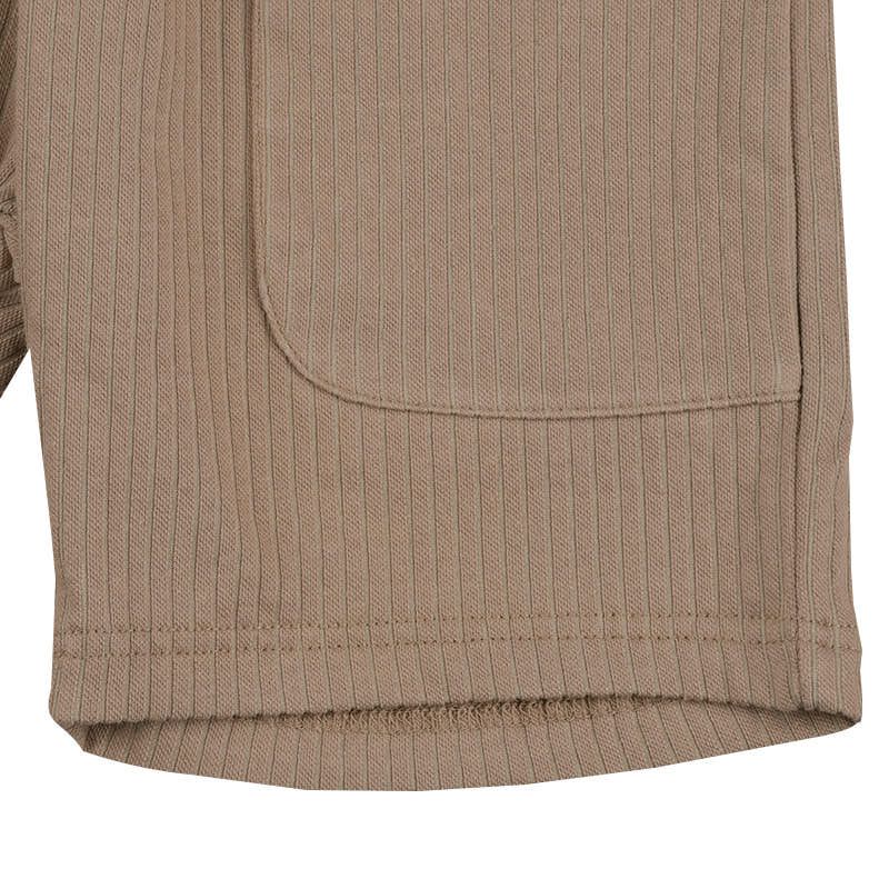 akachan honpo - 短褲 針織泡泡紗-卡其色