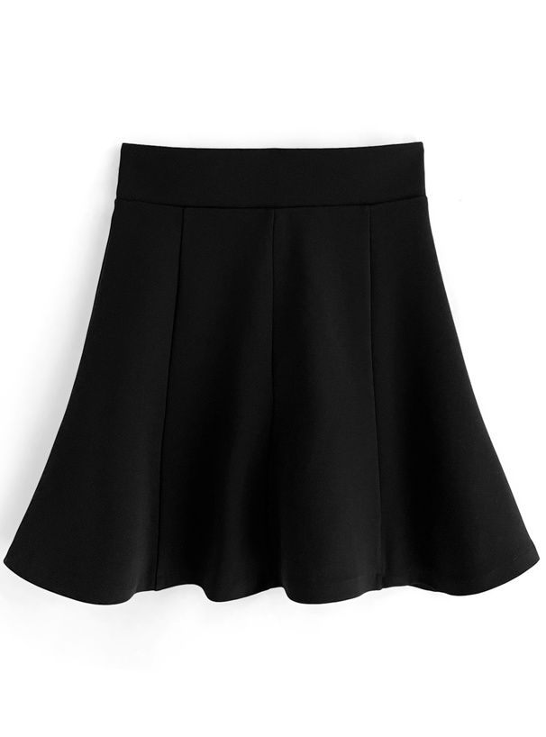 日本 GRL - 學院風百搭短裙-黑