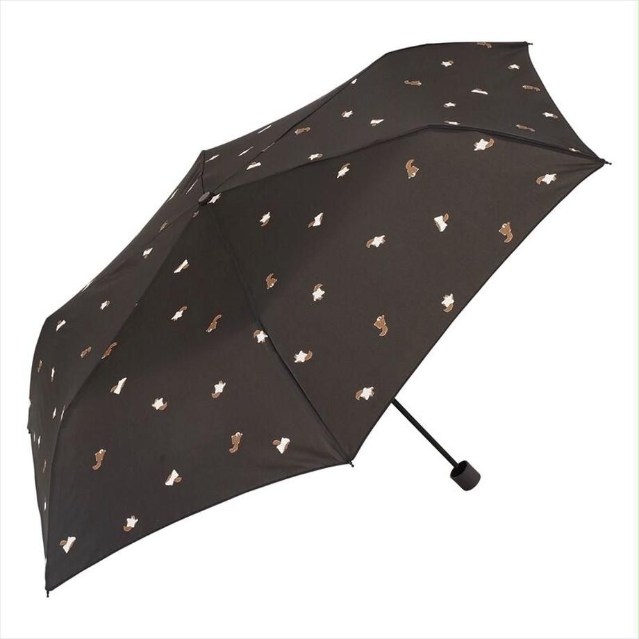 日本 nifty colors - 抗UV輕量 晴雨兩用折疊傘-小飛鼠-深藍 (直徑88cm/158g)