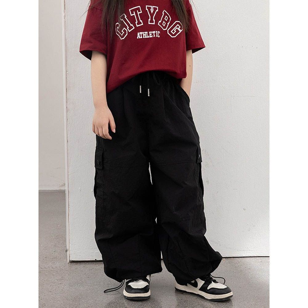 防潑水輕量速乾工裝褲-黑色