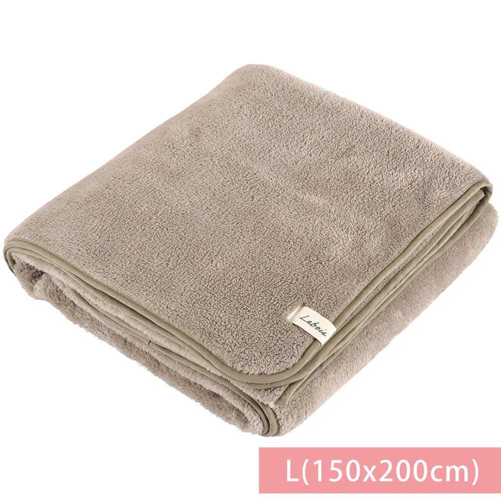 日本 DAIKAI - 極細纖維柔軟保暖毛毯/蓋毯-素色-沙杏 (L(150x200cm))