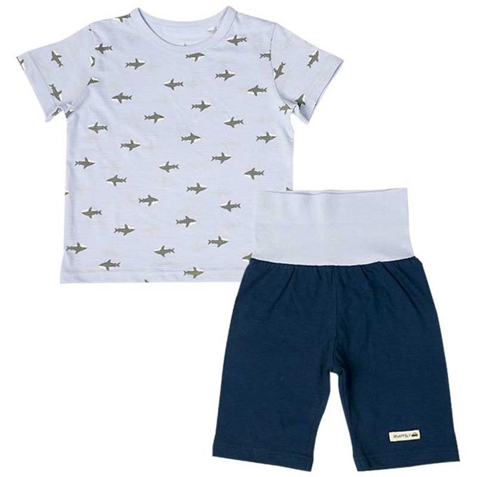 akachan honpo - 短袖家居服-鯊魚-淺藍色