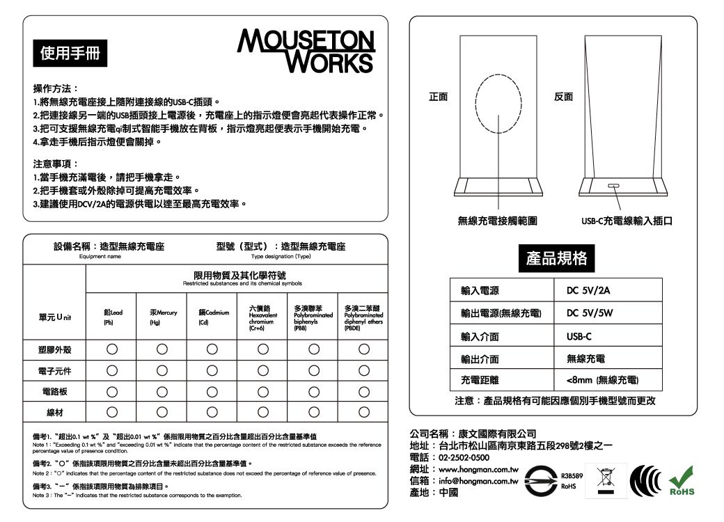 Hong Man - 迪士尼公主系列 小夜燈無線充電座-小美人魚 (W80 x H140 xD105mm)
