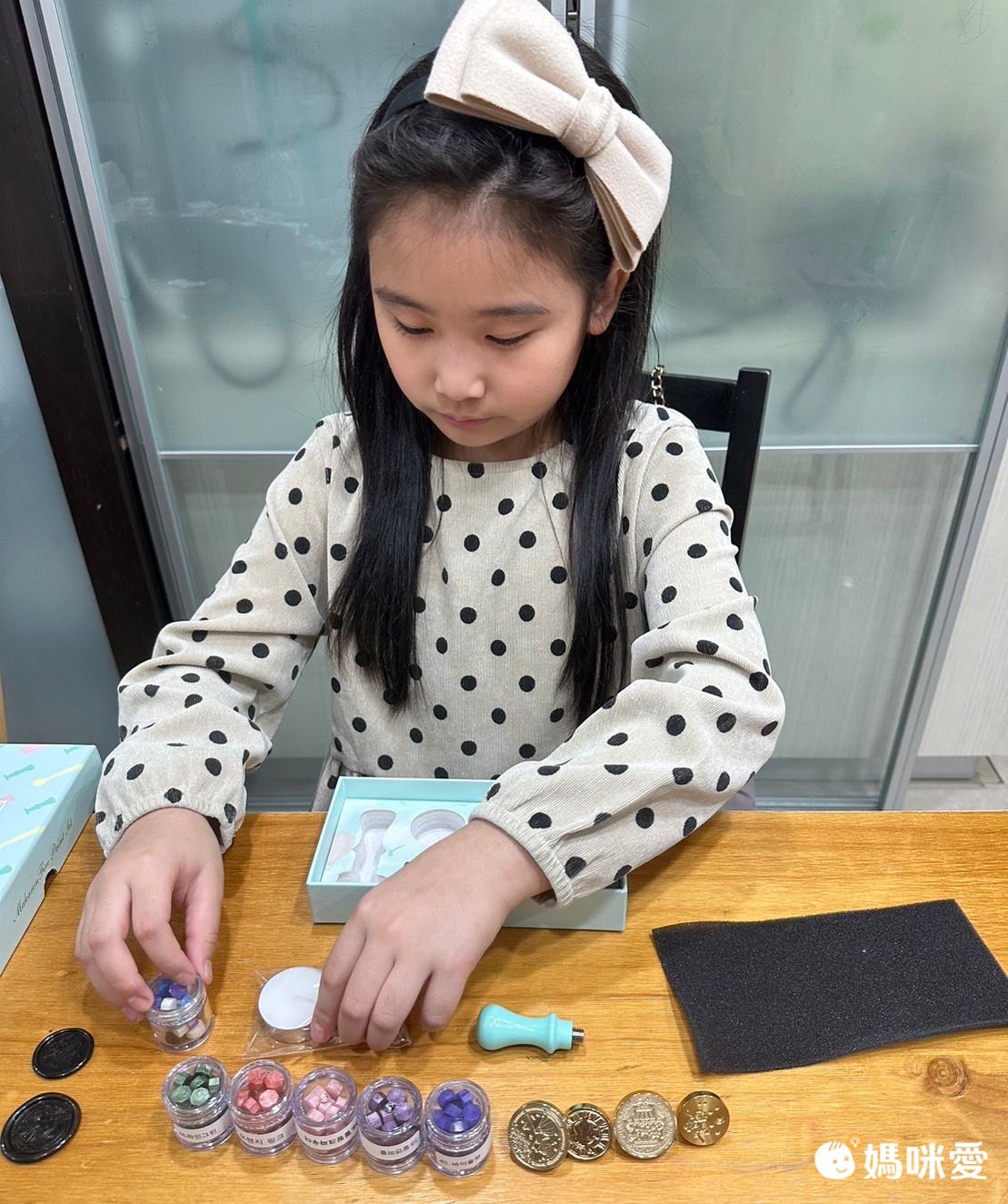 韓國 Sealhouse - 馬卡龍色迷你火漆章禮盒組-卡通美女與野獸-火漆章(含木柄)+罐粒X2+勺子+小蠟燭X2